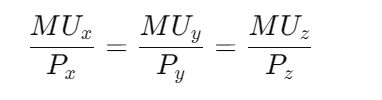 Consumer Equilibrium: 