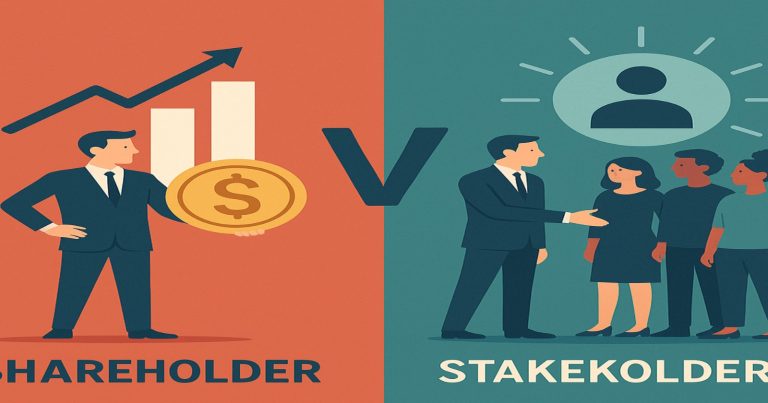 difference between stakeholder and shareholder