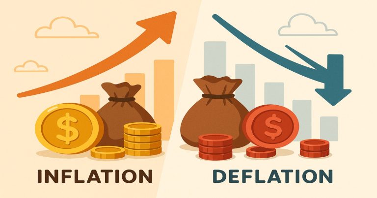 difference between inflation and deflation