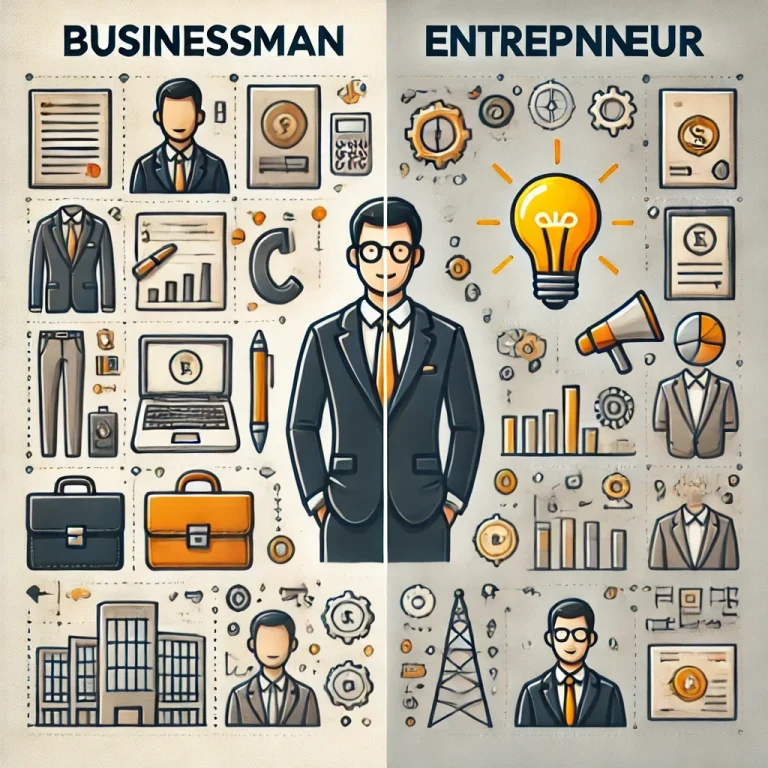 difference between businessman and entrepreneur