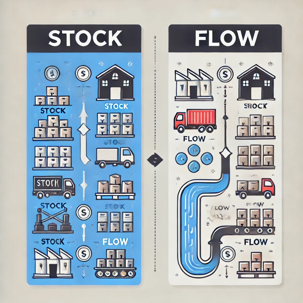 difference between stock and flow