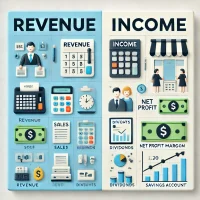 difference between revenue and income