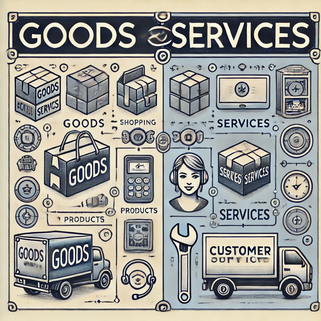 difference between goods and services