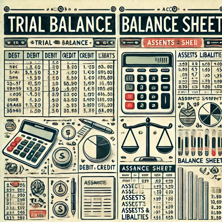 difference between trial balance and balance sheet