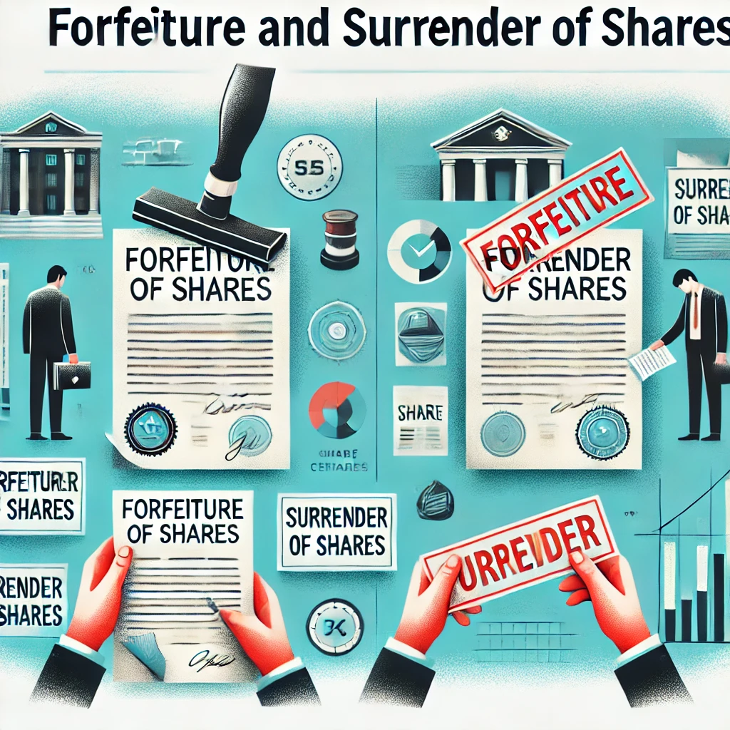 difference between forfeiture and surrender of shares