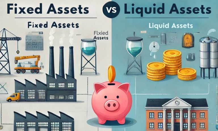 difference between fixed assets and liquid assets