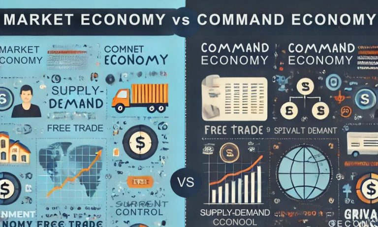 difference between market economy and command economy