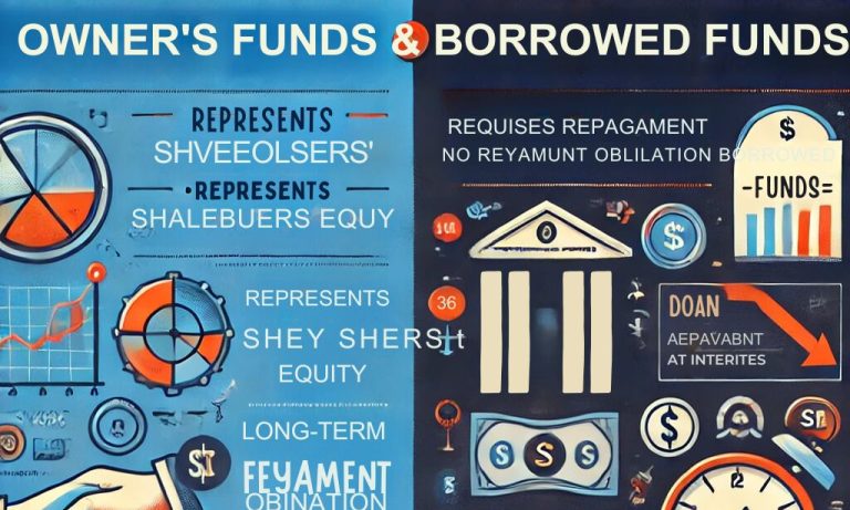 difference between owners funds and borrowed funds