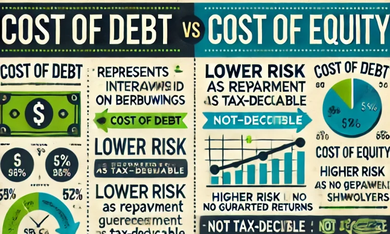 difference between cost of debt and cost of equity