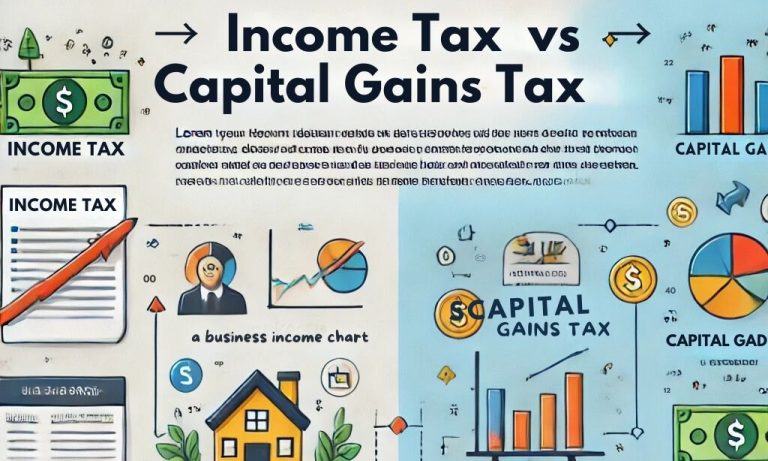 difference between income tax and capital gains tax