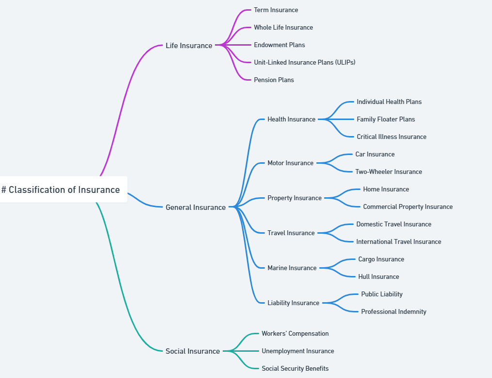 classification of insurance infographic