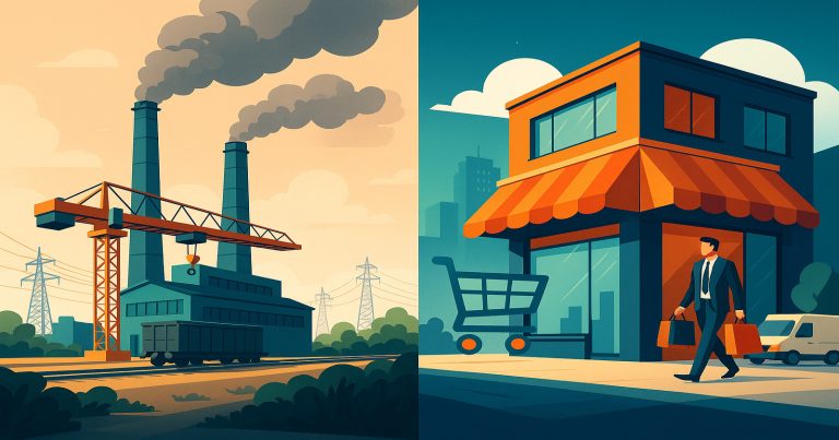 difference between industry and commerce