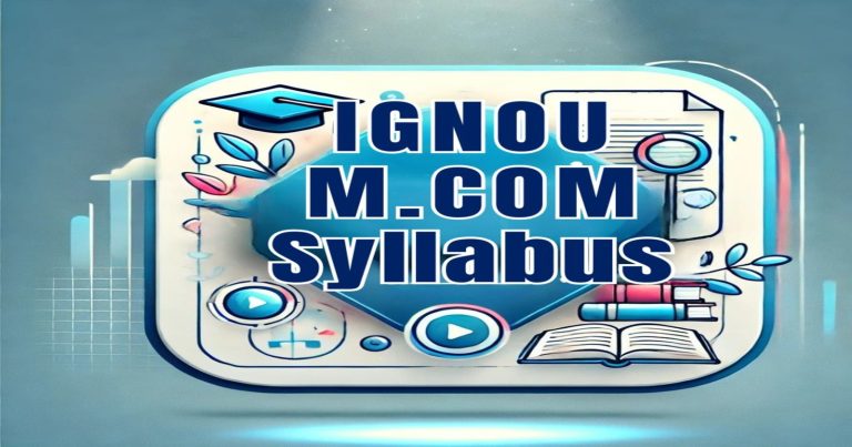 IGNOU m com syllabus