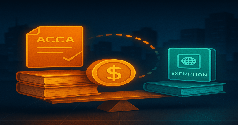 ACCA Exemption Fees